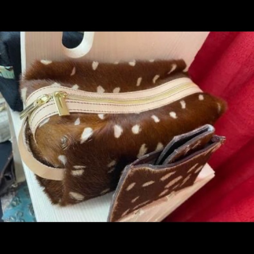 Handmade cowhide leather Dopp kit, coin purse and cardholder set